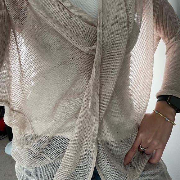 ALLSAINTS ITAT LEV SHRUG CARDIGAN IN CREAM (small!) - Picture 4 of 13